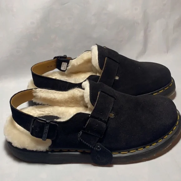 JORGE MADE IN ENGLAND SHEARLING SLINGBACK MULE Dr martens black sued Amazon.com | Dr. Martens Unisex Jorge II Fur Lined Mule  main image 4